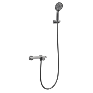 Samliyu System System Gray Slide Bar Shows Faucet مع SPOUT HIDDEN BASHTUB SPOUT ، مجموعة صنبور حوض الاستحمام ، مجموعة حوض الاستحمام مع دش محمول و SPOUT SS02016-N1