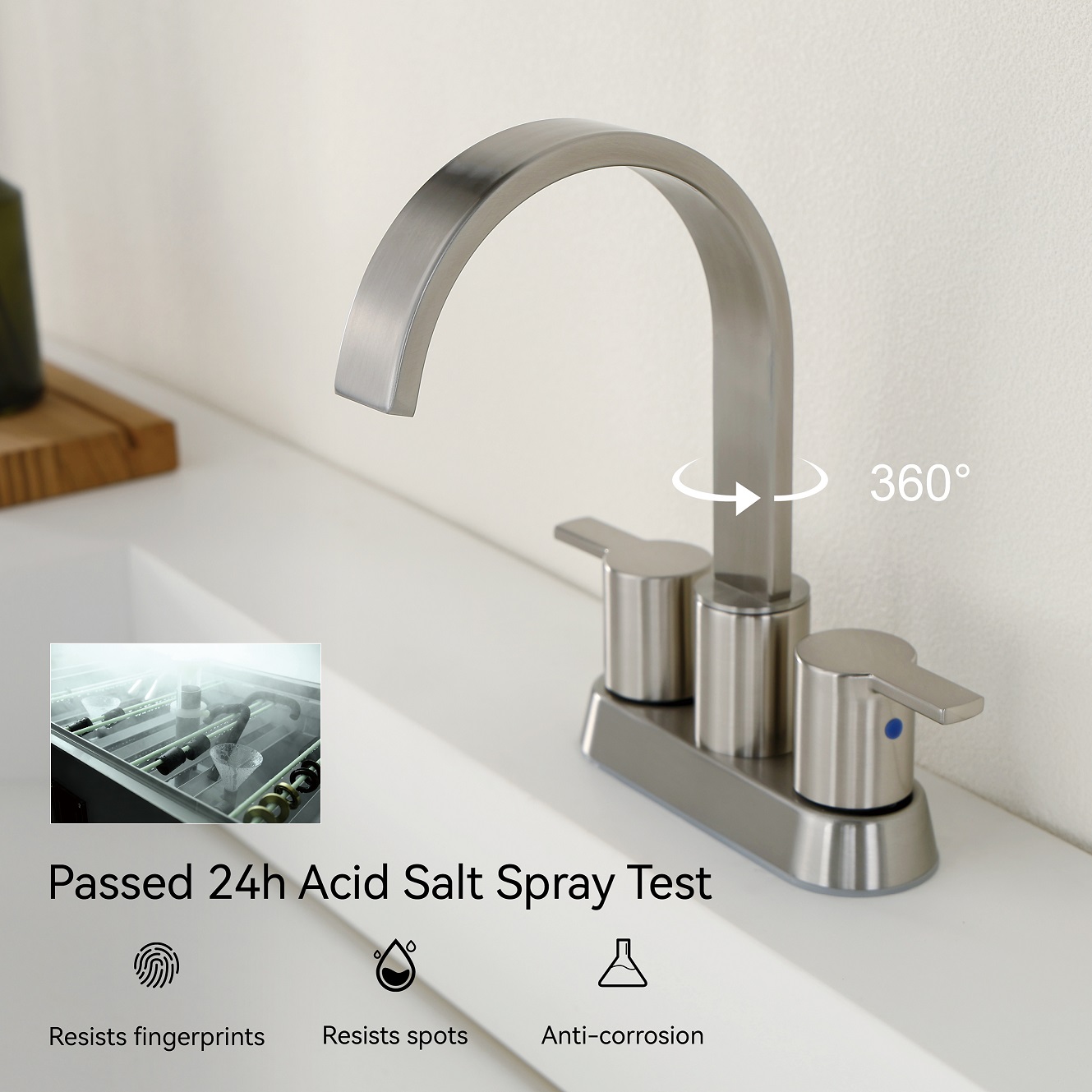 Sly مصبوبة بالنيكل الحديثة بالوعة الحمام الحمام Washbasin 3 فتحة الحمام صنبور