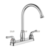 Sly Chrome Sink Dual Hondles Hot Bold Water Kitchen Faucets 