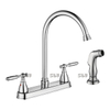 Sly Sink Faucet Kitchen 3 ثقوب 2 مقبض صنبور المطبخ صنبور المطبخ النيكل مع بخاخ