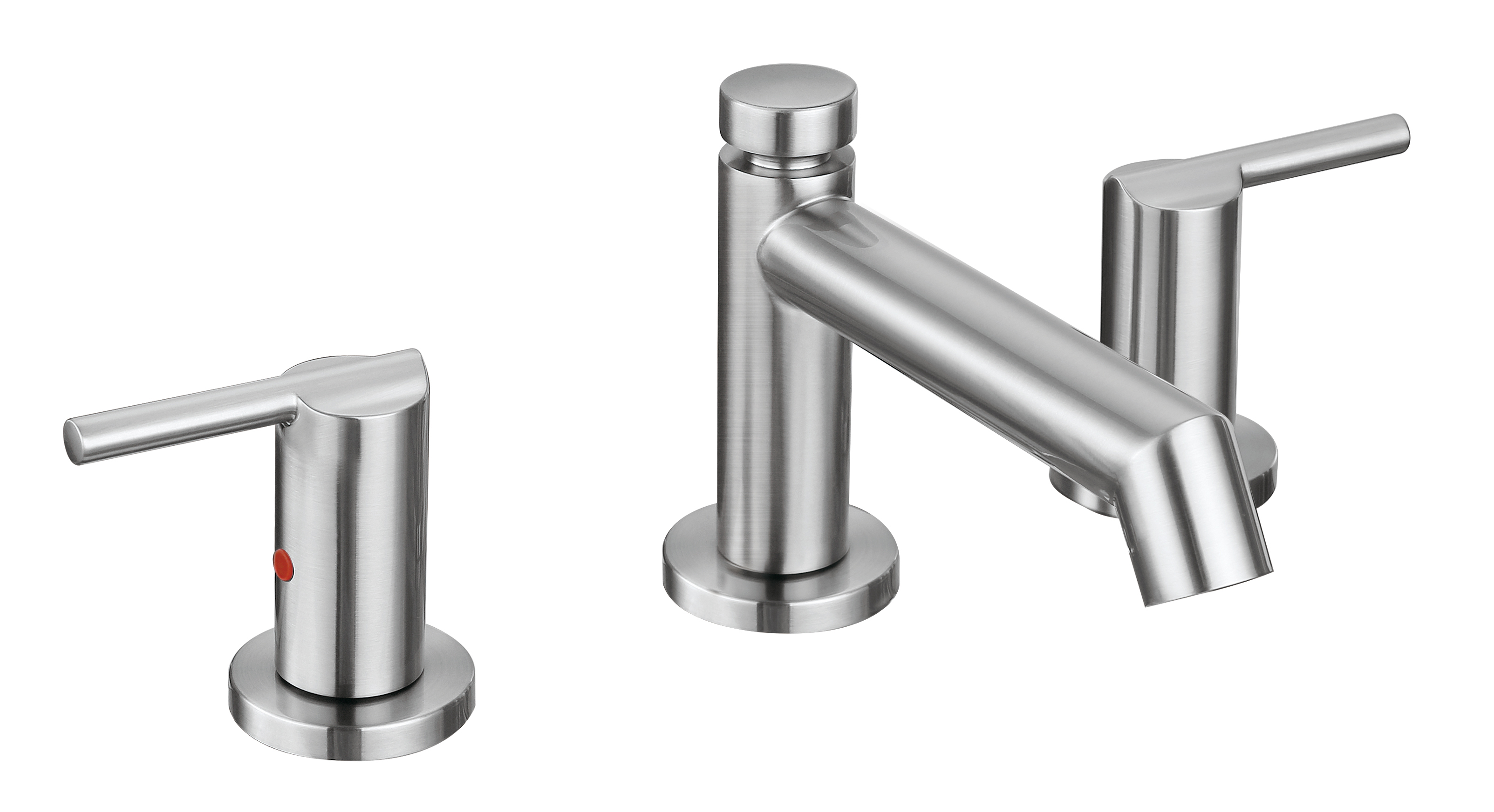 Samliyu 3 فتحة الحمام صنبور الصلب المقاوم للصدأ مرسومة بالفرشاة حوض النيكل صنبور 3 فتح