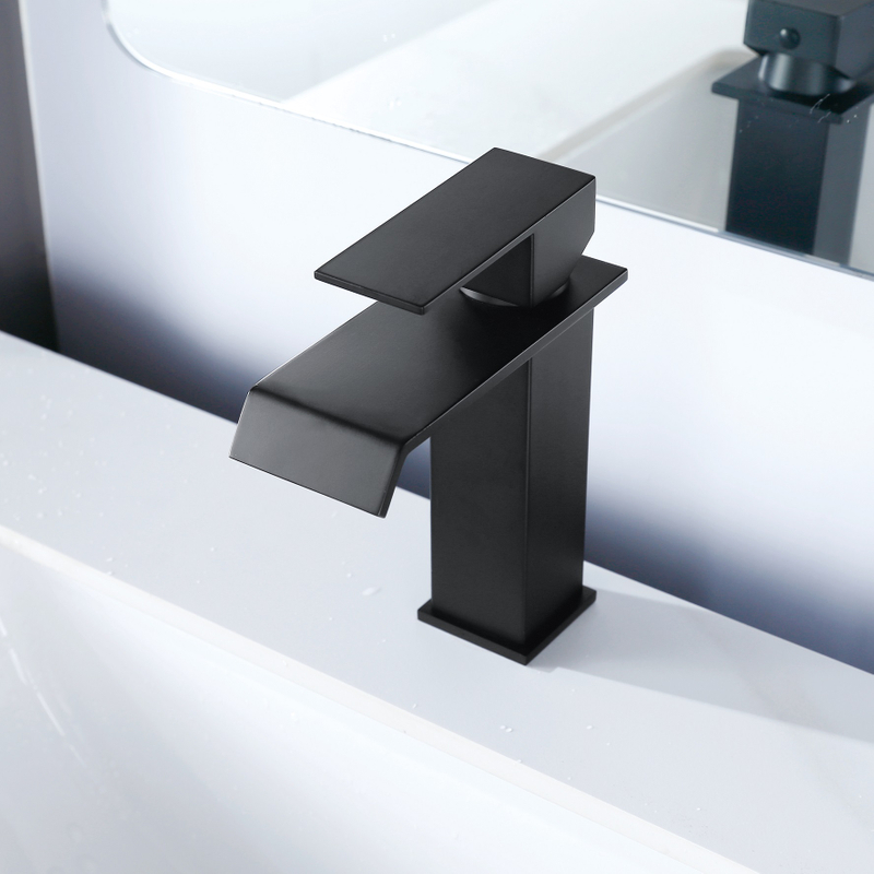 Sly Matte Black Factory Suckent Sink Sink Tapp Huck Wash Single Handle Basin Faucet