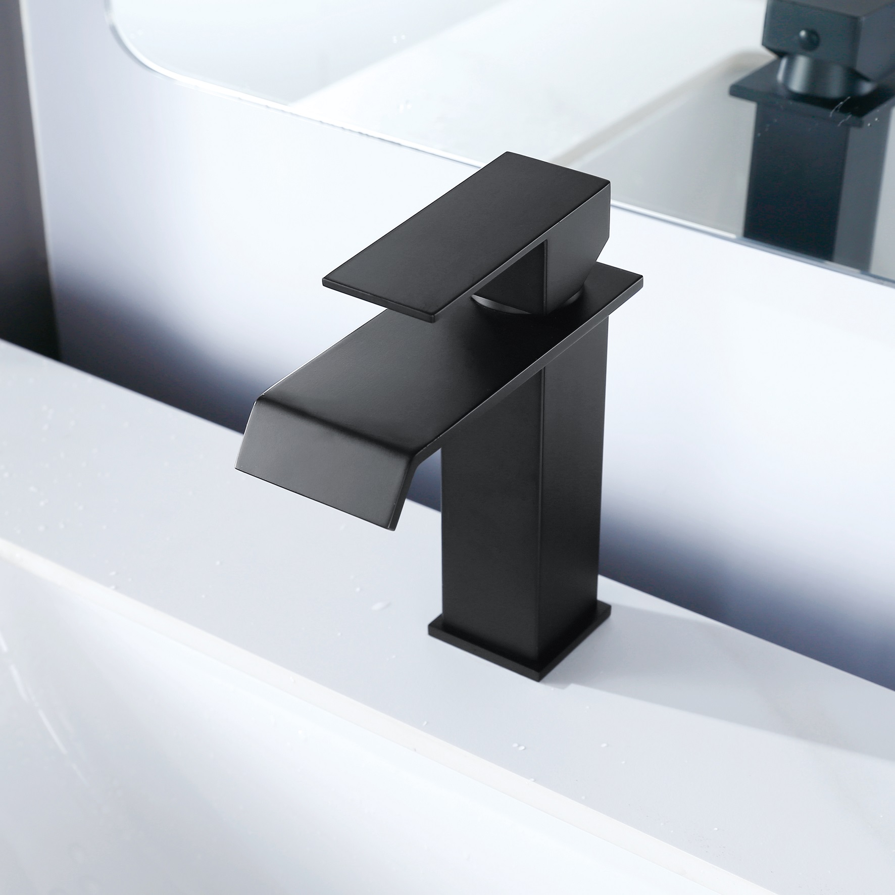 Sly Matte Black Factory Suckent Sink Sink Tapp Huck Wash Single Handle Basin Faucet