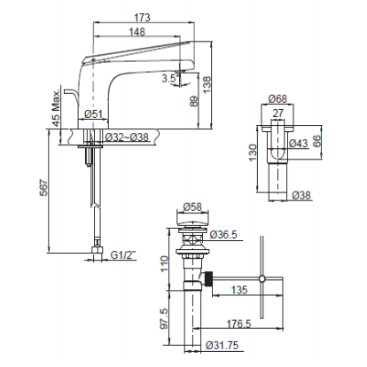 Sly النحاس النحاس غير اللامع الأسود بالجملة ذات المقبض النحاسي الصنبور ، حنفيات الحمام لأصواح الوعاء