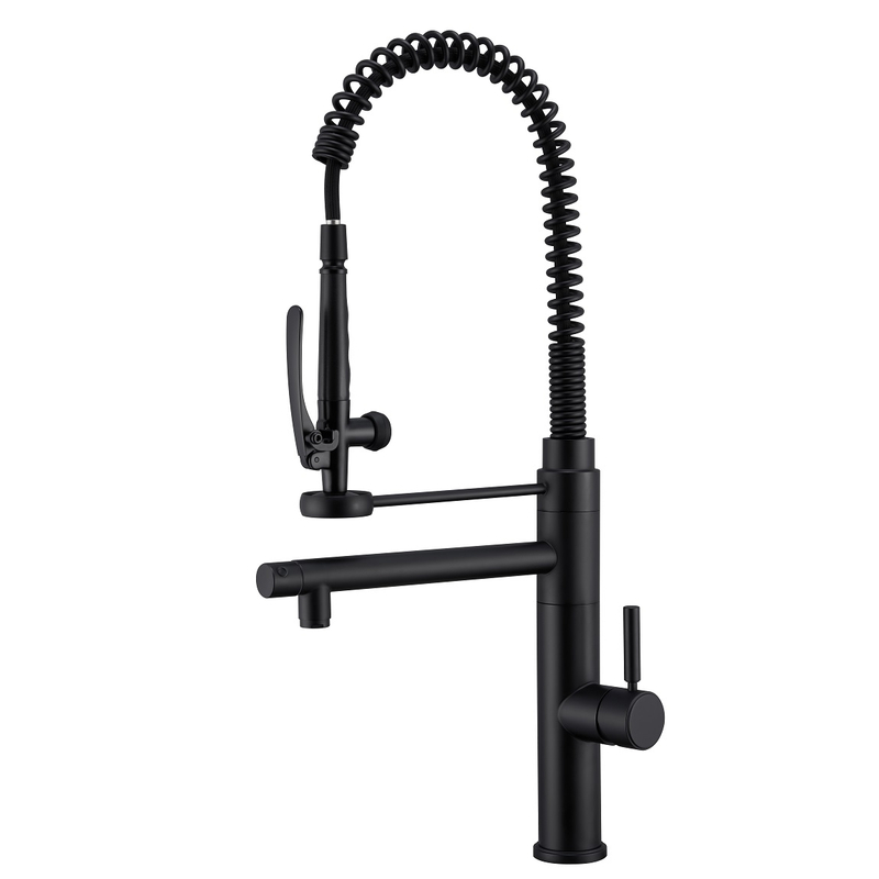 Sly New Modern Modern 304 Matte Black Kitchen Sink Faucet مع سحب لأسفل
