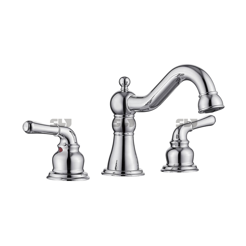 Sly Pop Silver/Black Double Gink Basin Faucet للحمامات المنزلية