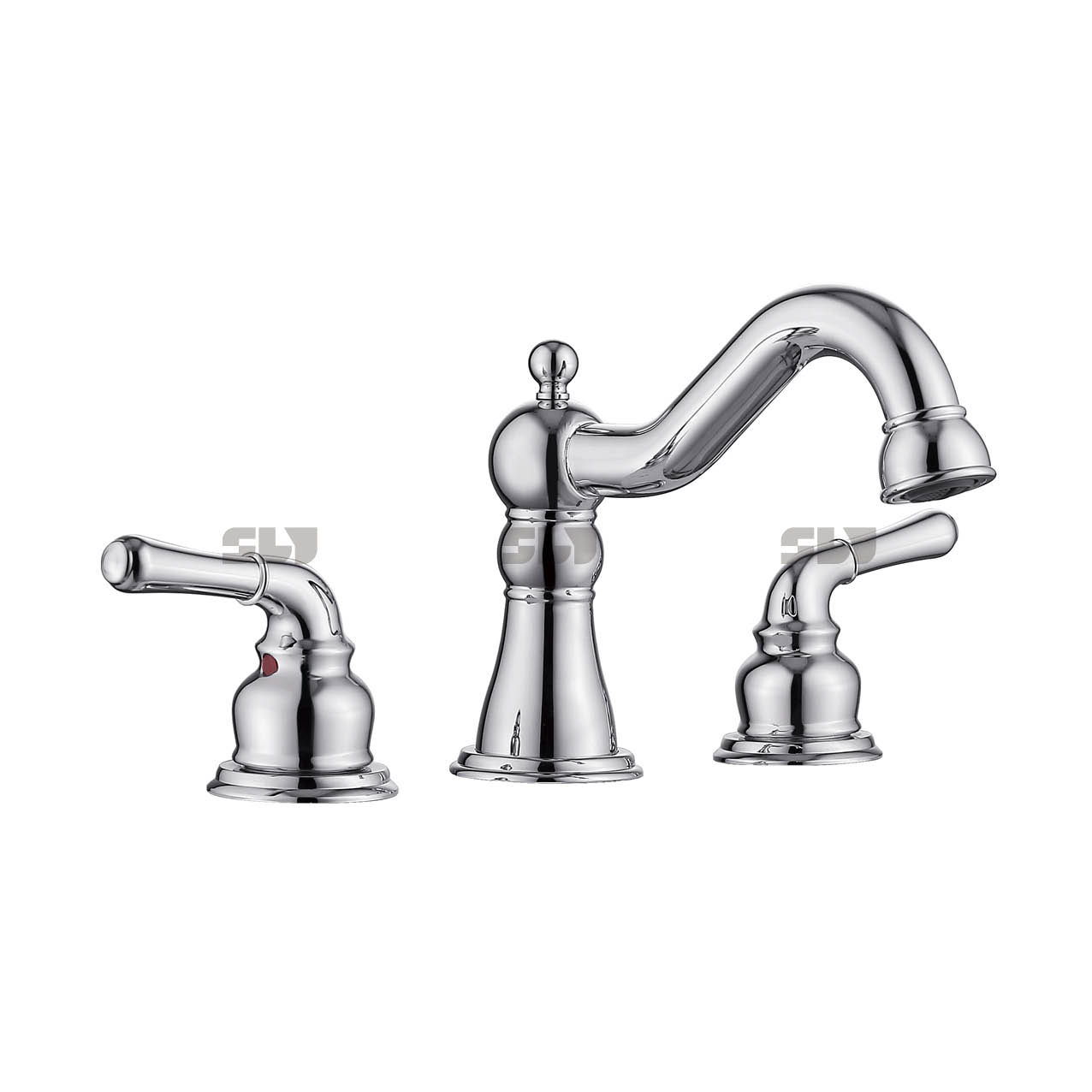 Sly Pop Silver/Black Double Gink Basin Faucet للحمامات المنزلية