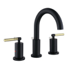Sly Matte Black Brass Modern Wash Face Basin Faucet على نطاق واسع النحاس 2 خلاط خلاط الحمام 3 حفرة الحوض المرحاض