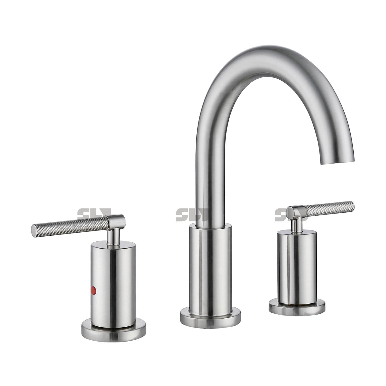 Sly Matte Black Brass Modern Wash Face Basin Faucet على نطاق واسع النحاس 2 خلاط خلاط الحمام 3 حفرة الحوض المرحاض
