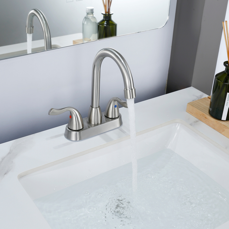 SLY NEW CANTERSETET BASIN TWO HOADE CHROME HOURTH FAUCET