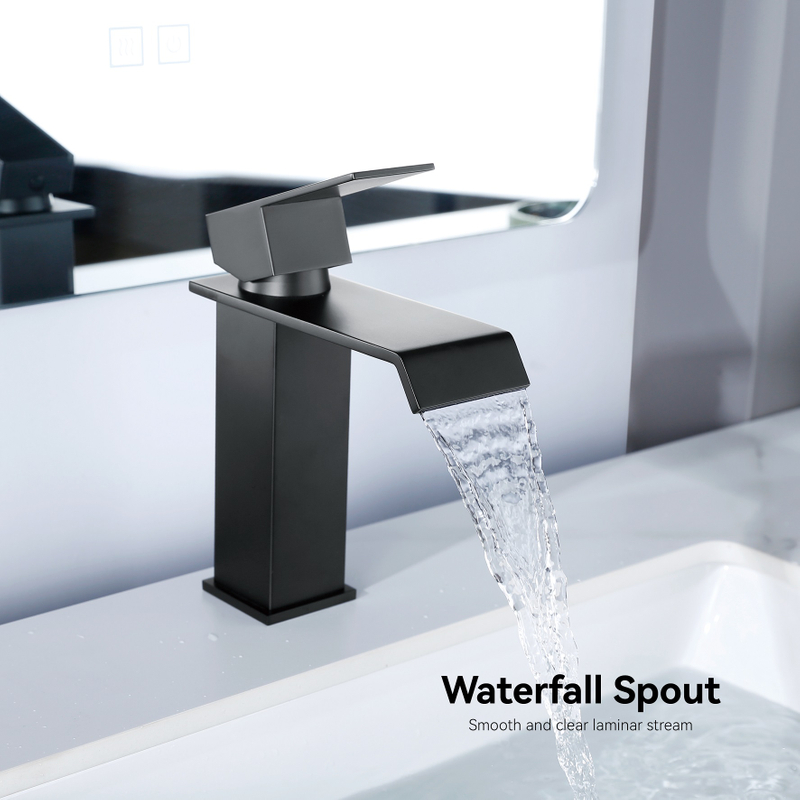 Sly Matte Black Factory Suckent Sink Sink Tapp Huck Wash Single Handle Basin Faucet