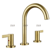 Sly Sly Gold Gold Wash Basin Faucet على نطاق واسع 8 بوصة 3 ثقب الحوض الحوض المرحاض