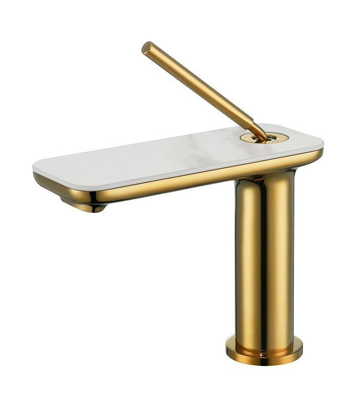 Sly Brass Titanium Gold One- مقبض واحد فتحة الحمام الحمام الحديثة صنبور