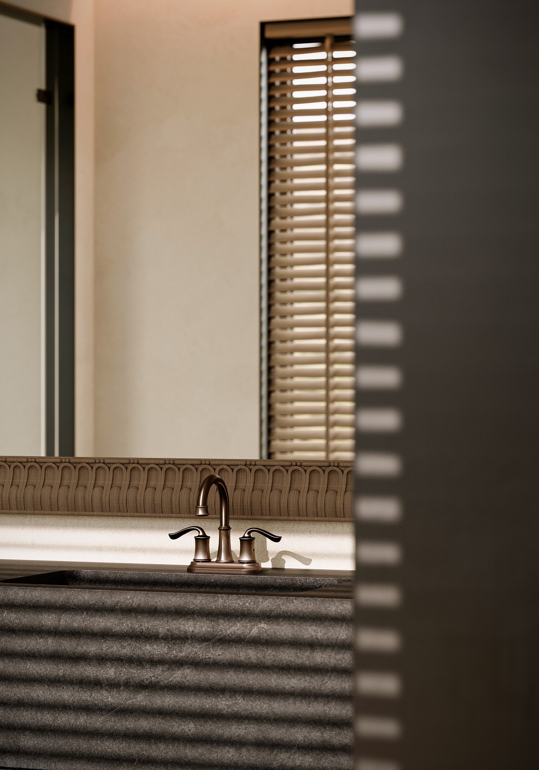 صنبور الحمام البرونزي المطلي بالزيت