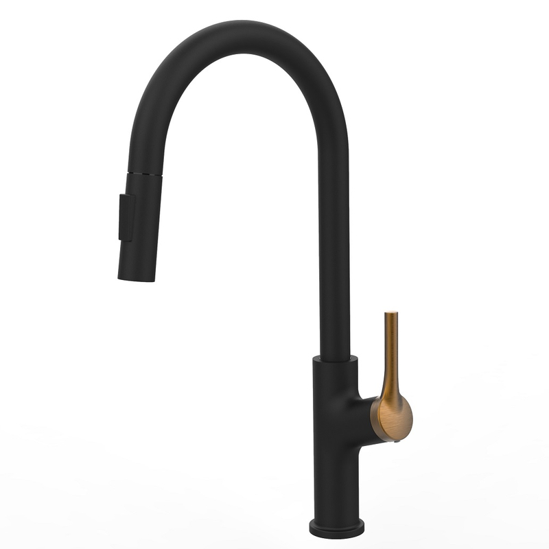 Sly Chrome Sink Faucet مع جدار البخاخ جبل جبل سحب صنبور المطبخ