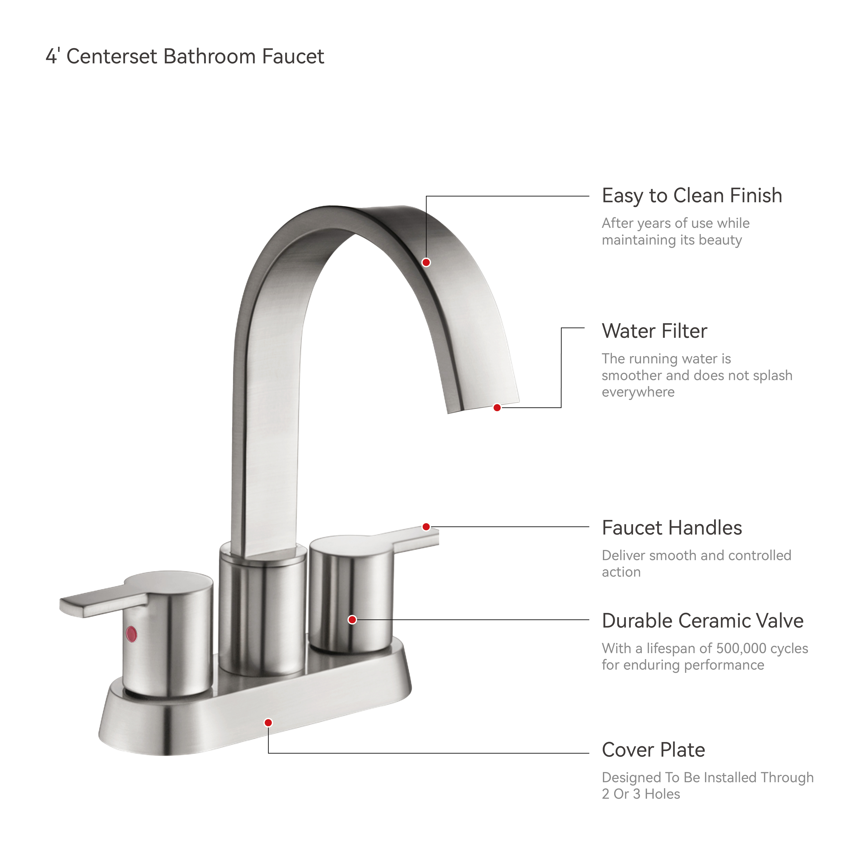 Sly مصبوبة بالنيكل الحديثة بالوعة الحمام الحمام Washbasin 3 فتحة الحمام صنبور