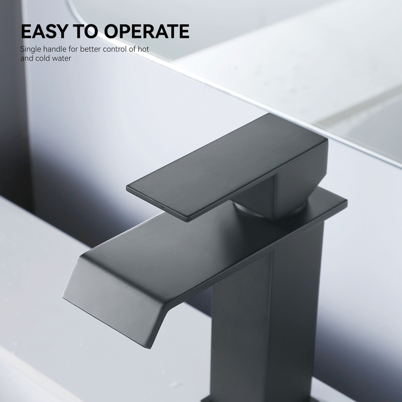 Sly Matte Black Factory Suckent Sink Sink Tapp Huck Wash Single Handle Basin Faucet