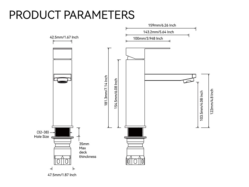 صنبور مرحاض بمقبض واحد