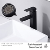 Sly Matte Black Single Handle Basin Basin Faucet Decked Houghed Cold Hot Water Bathroom Bathroom