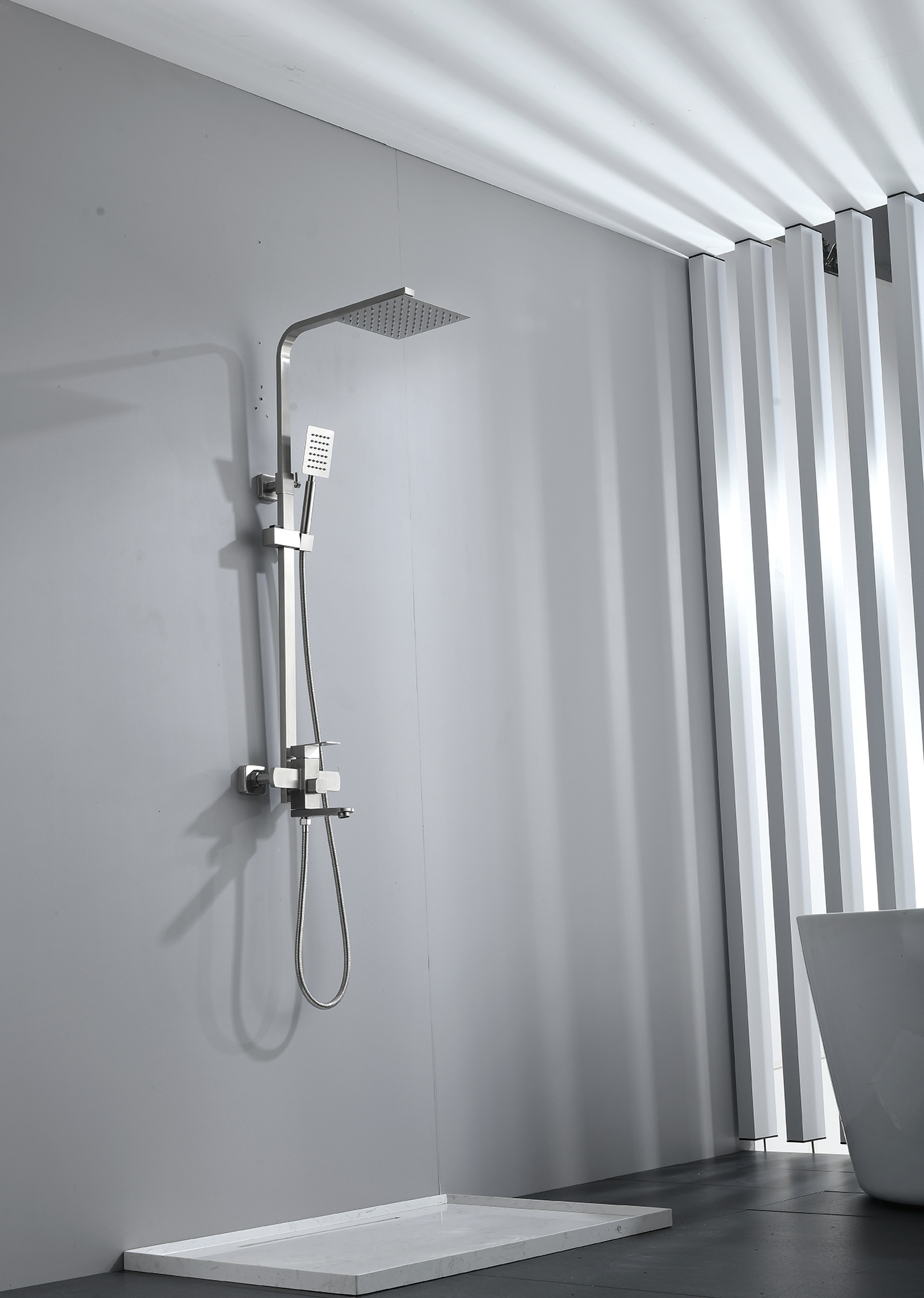 Samliyu 3-Functions Matte Black Bathrate Set Outdoor Suster Expros