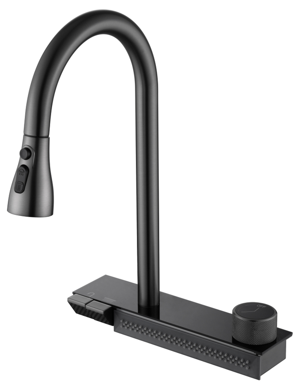 شلال حوت متعدد الوظائف خبيث مجموعة كبيرة من أحواض واحدة مجموعة الساخنة بالوعة شلال S.S304 معدن بندقية بالفرشاة