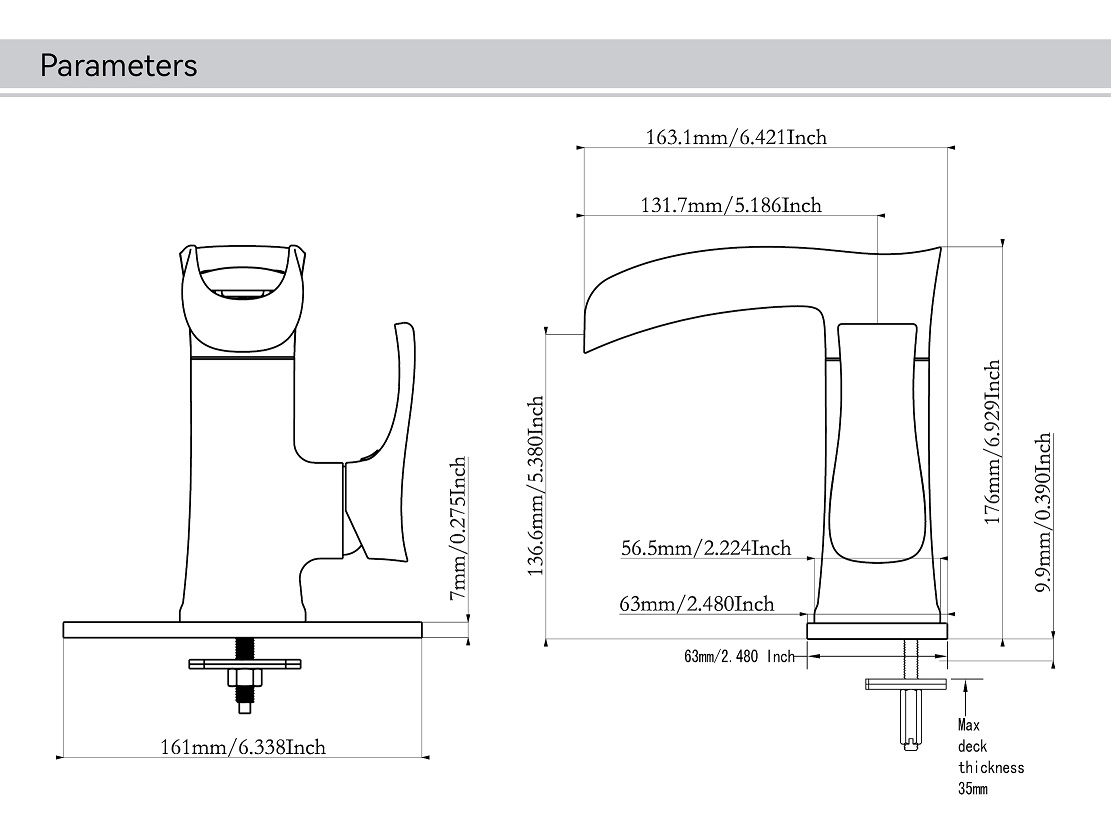 صنبور الحمام من النيكل المصقول