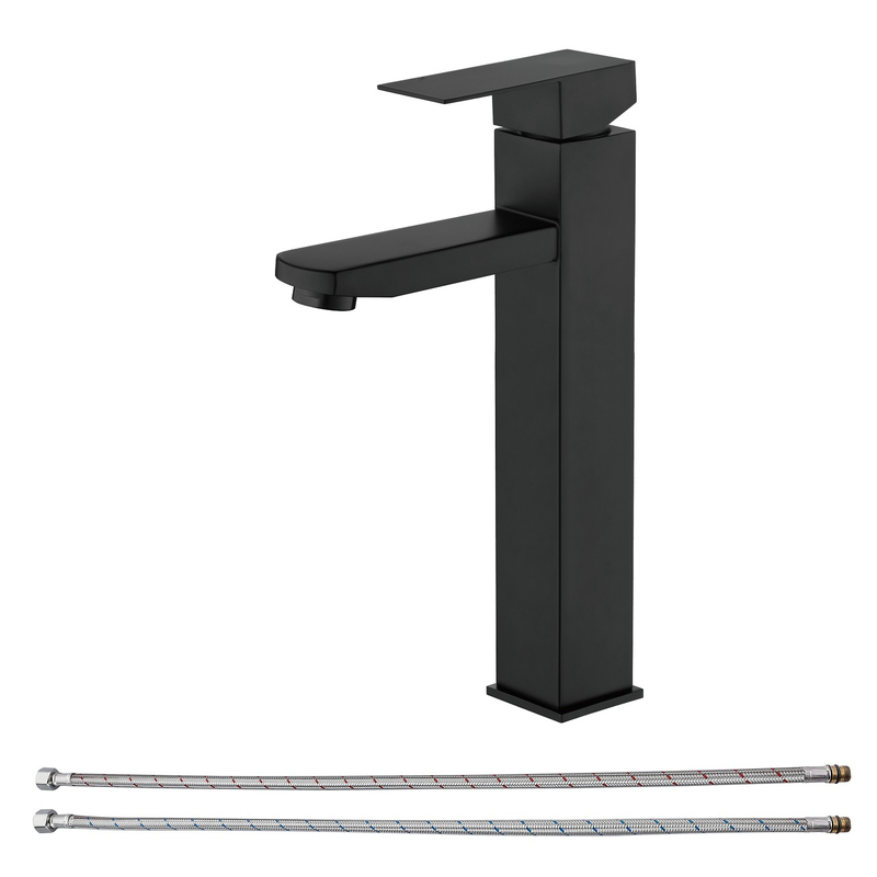 Sly Matte Black Single Handle Basin Basin Faucet Decked Houghed Cold Hot Water Bathroom Bathroom