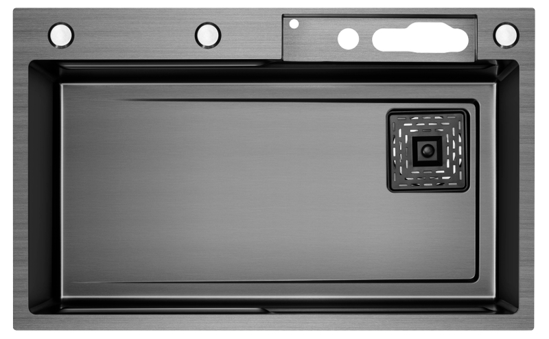 شلال حوت متعدد الوظائف خبيث مجموعة كبيرة من أحواض واحدة مجموعة الساخنة بالوعة شلال S.S304 معدن بندقية بالفرشاة