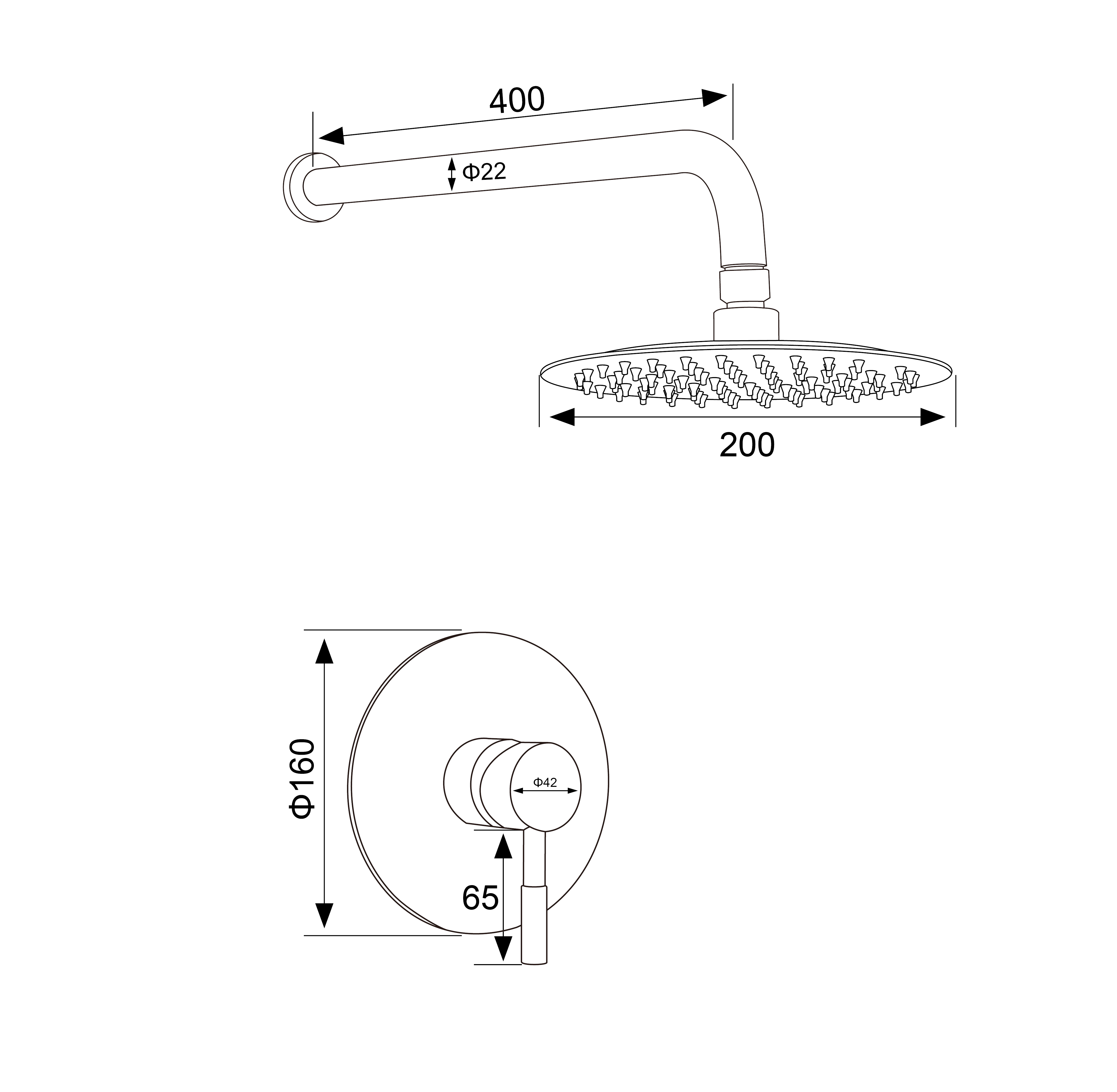دش مجموعة الجدار مثبتة الأمطار