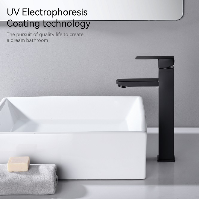 Sly Matte Black Single Handle Basin Basin Faucet Decked Houghed Cold Hot Water Bathroom Bathroom