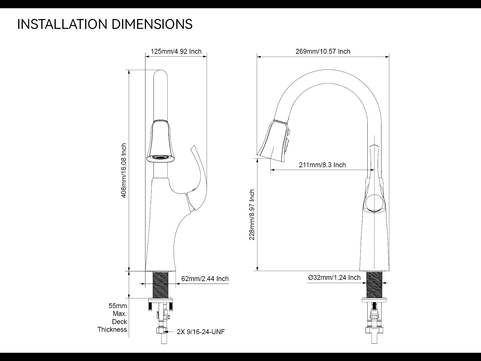 صنبور مطبخ من الفولاذ المقاوم للصدأ 304