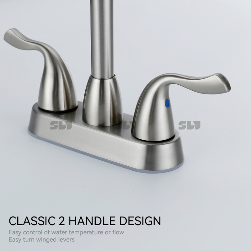SLY NEW CANTERSETET BASIN TWO HOADE CHROME HOURTH FAUCET