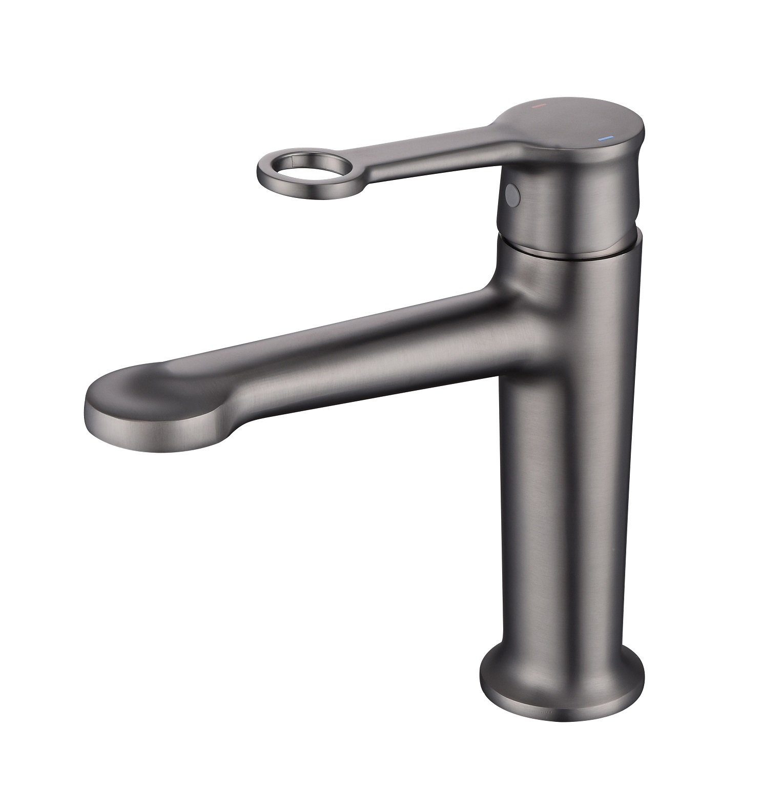 Sly Brass Matte Black Smart Home Basin Basin Tap Brass Brass Barucet مع مقبض وثقب واحد