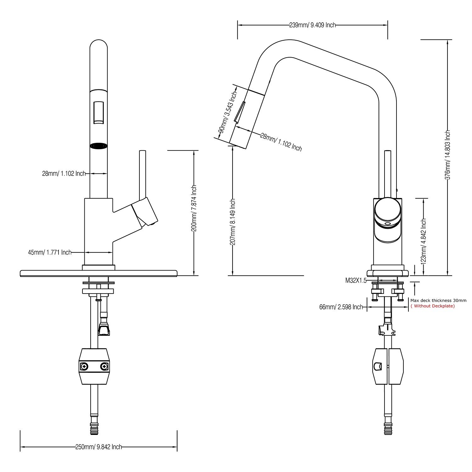 صنبور المطبخ المنسدلة