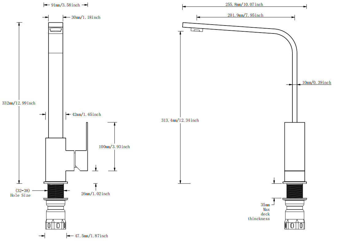 360 درجة صنبور المطبخ واحد مقبض واحد 