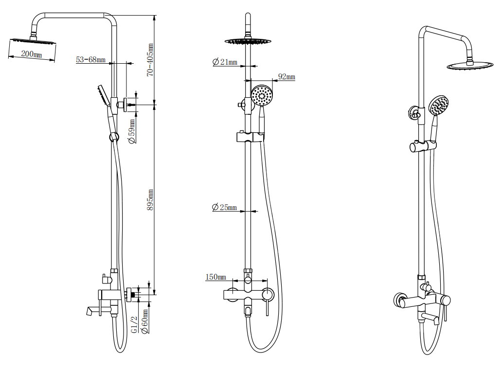 عالي الضغط هطول الشلال خلاط دش.