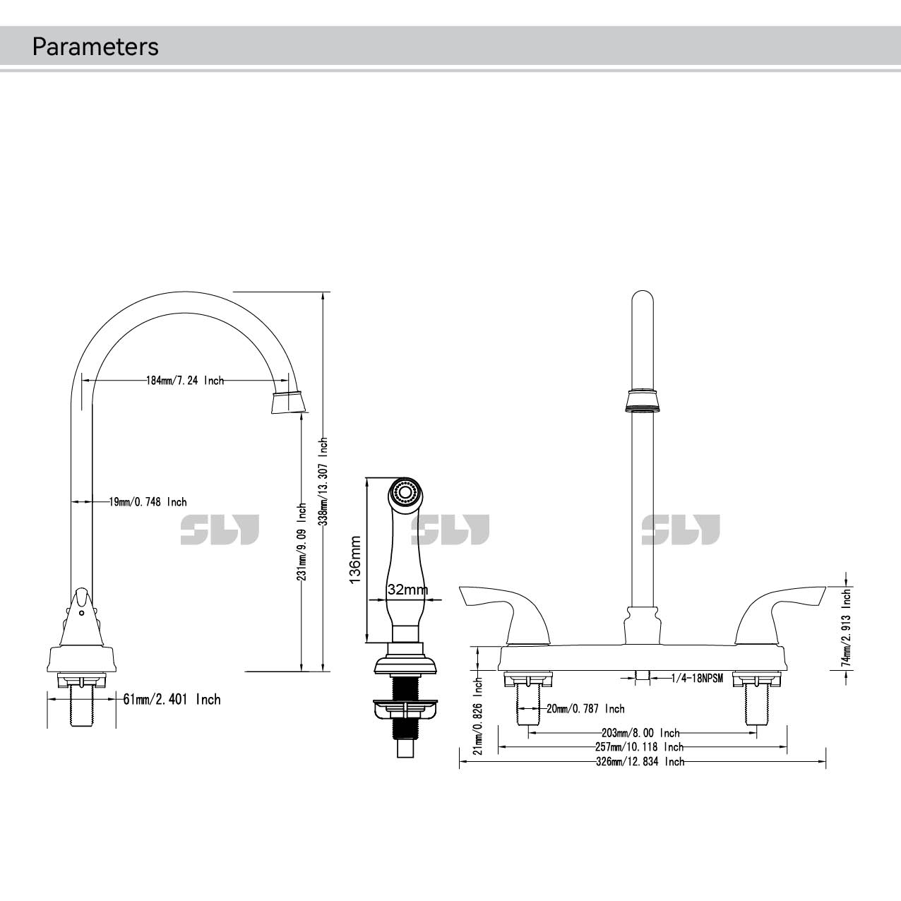 صنبور المطبخ الكروم