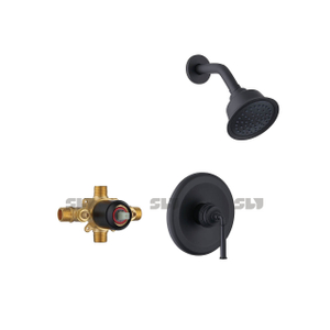 SLY Wall-Concealed Bath Shower Mixer Matte Black Shower Faucet النحاس