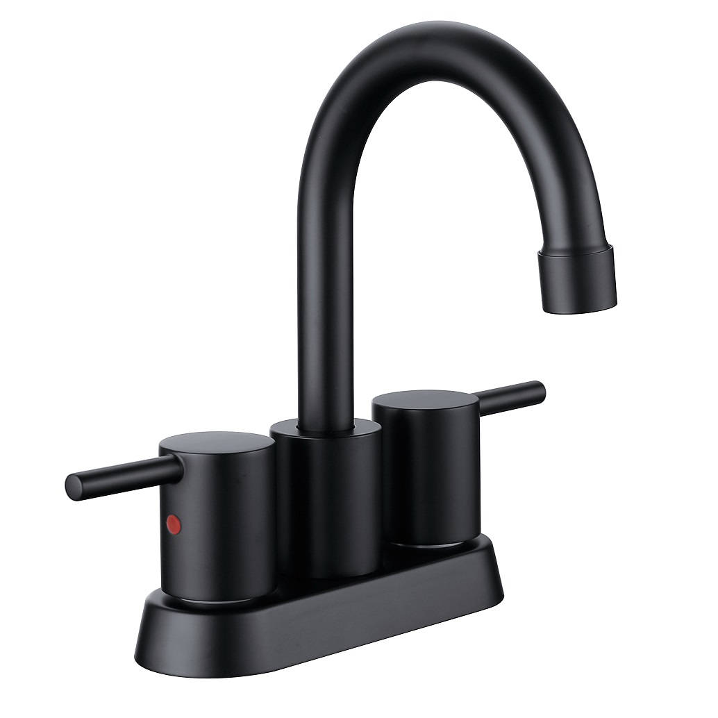 زنك زنك واحد مقبض غير لامع الحمام الأسود الصنبور الحديث