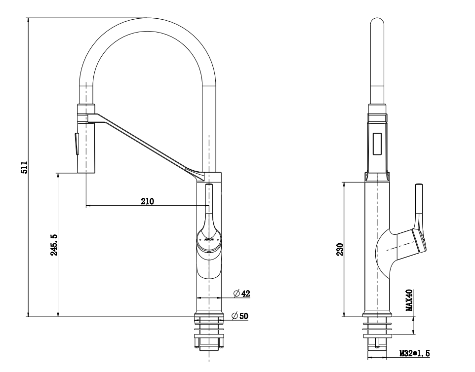 جديد أنبوب جلدي أسود بالوعة المطبخ بخاخة بخاخة