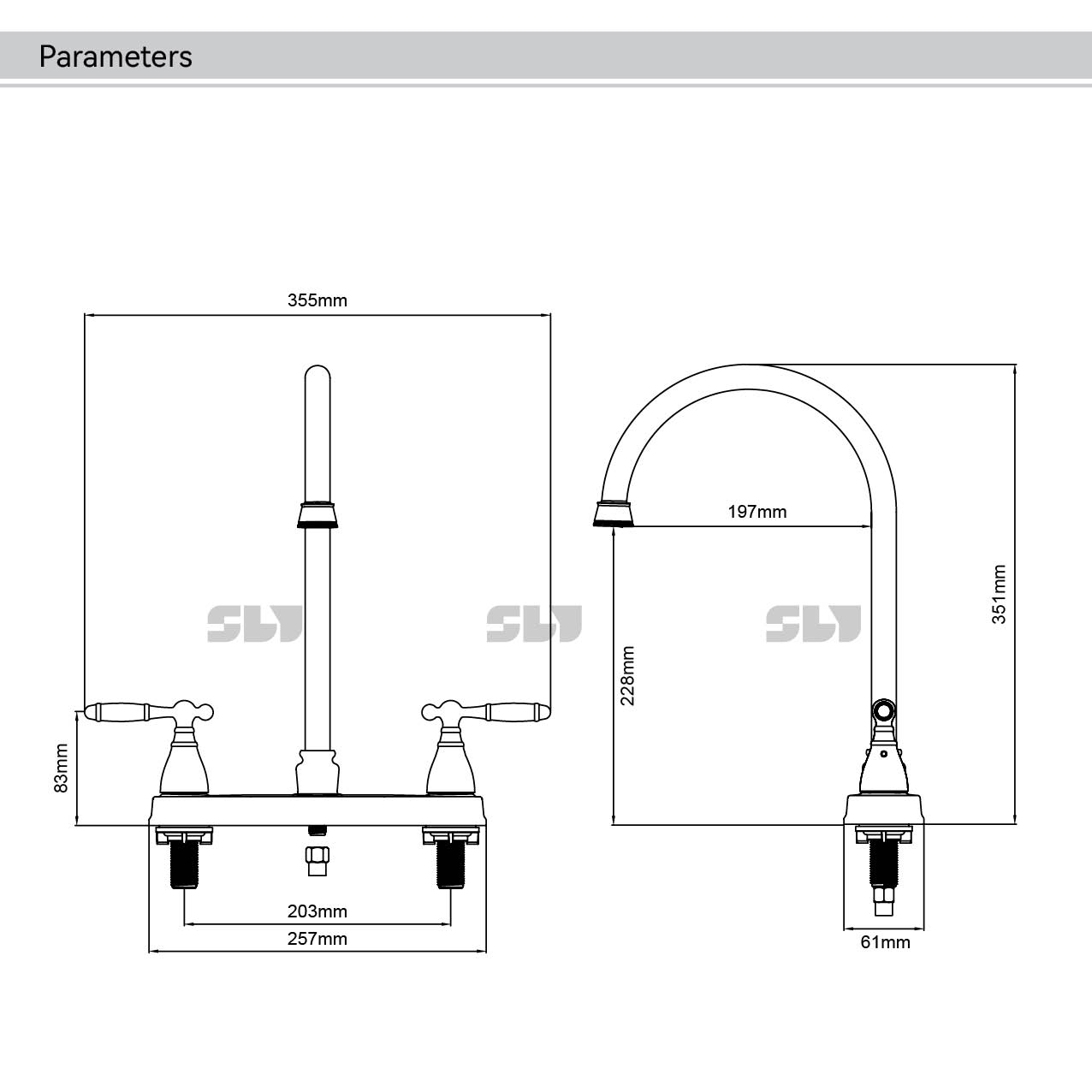 صنبور المطبخ الكروم 