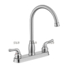 Sly Chrome Sink Dual Hondles Hot Bold Water Kitchen Faucets 