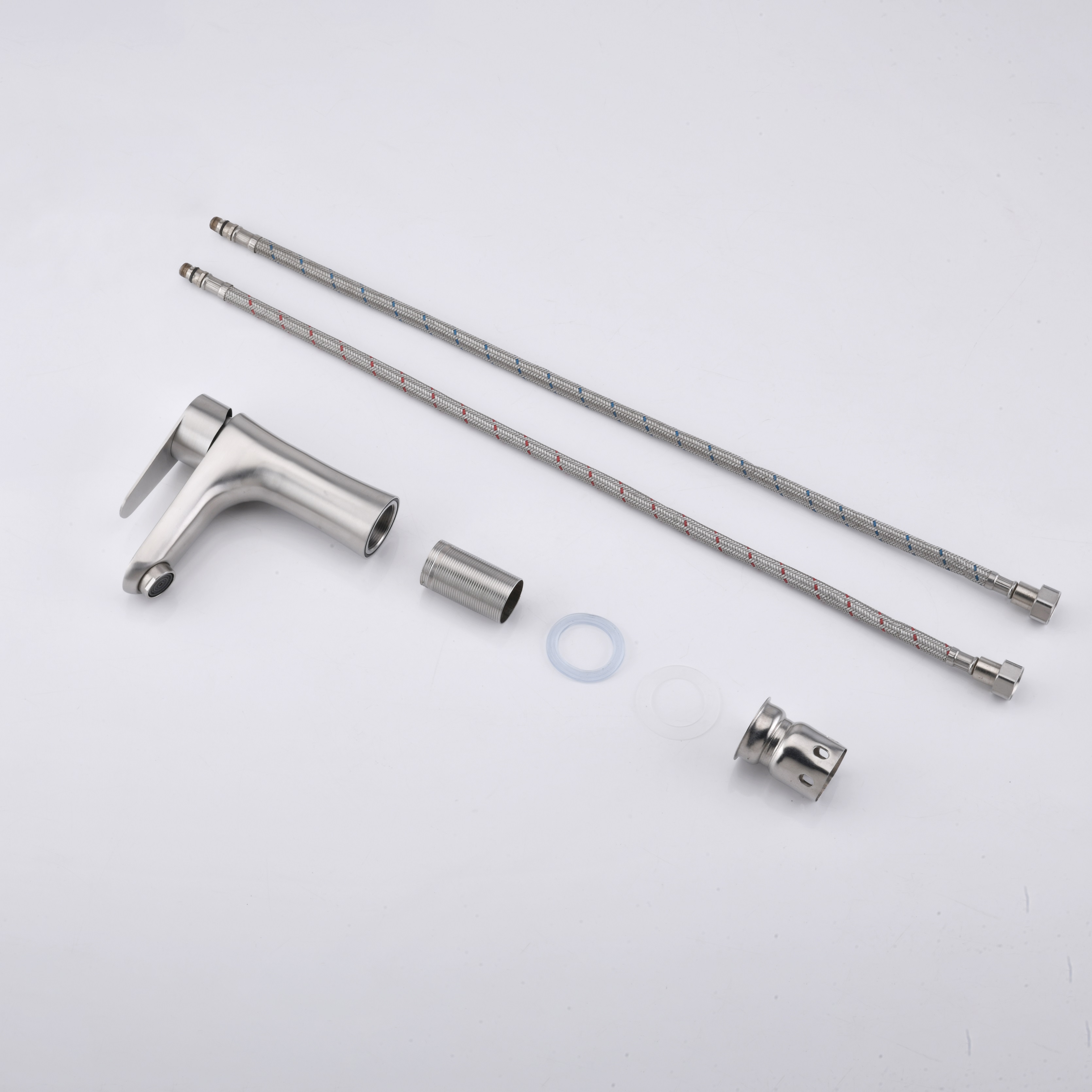 خليط الحمام النيكل النيكل الغرور حوض الصنبور شلال الخلاط صنابير مقبض واحد مقبض