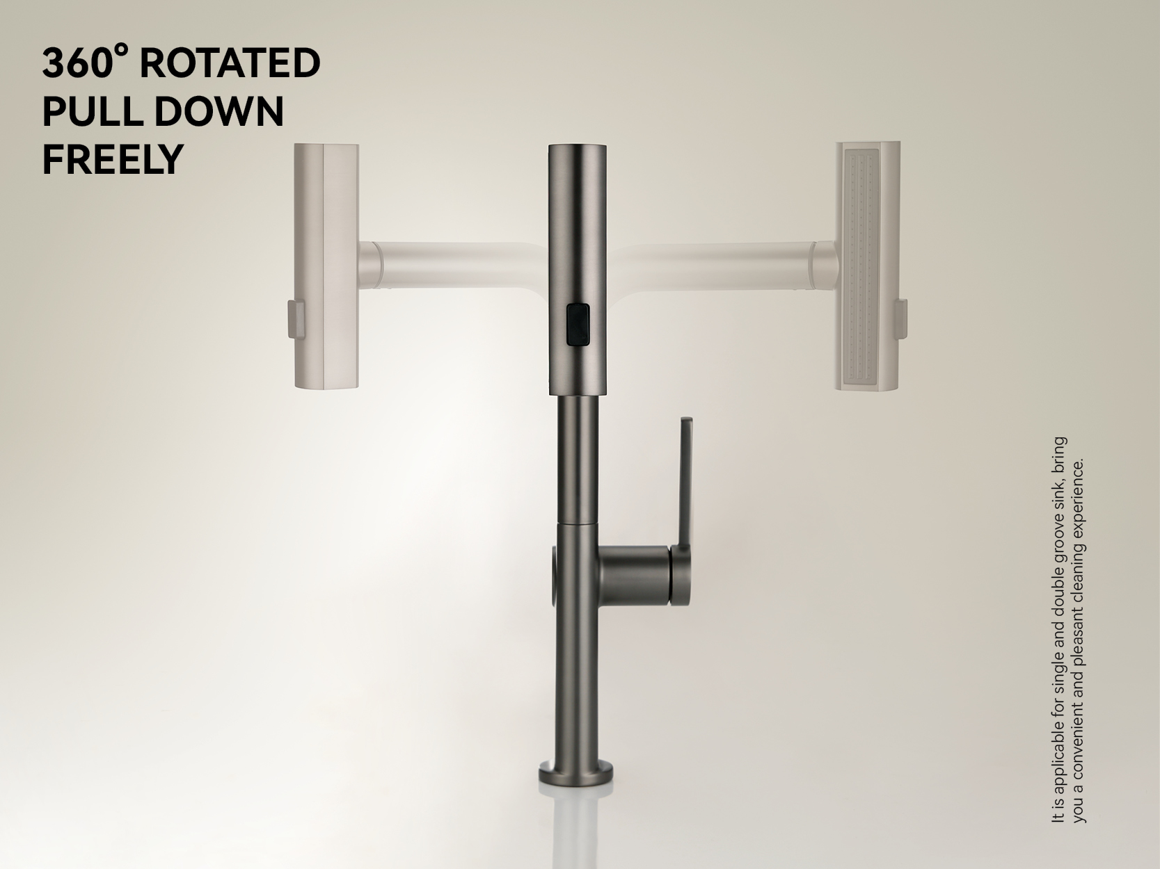 صنبور المطبخ مع بخاخ قابل للسحب